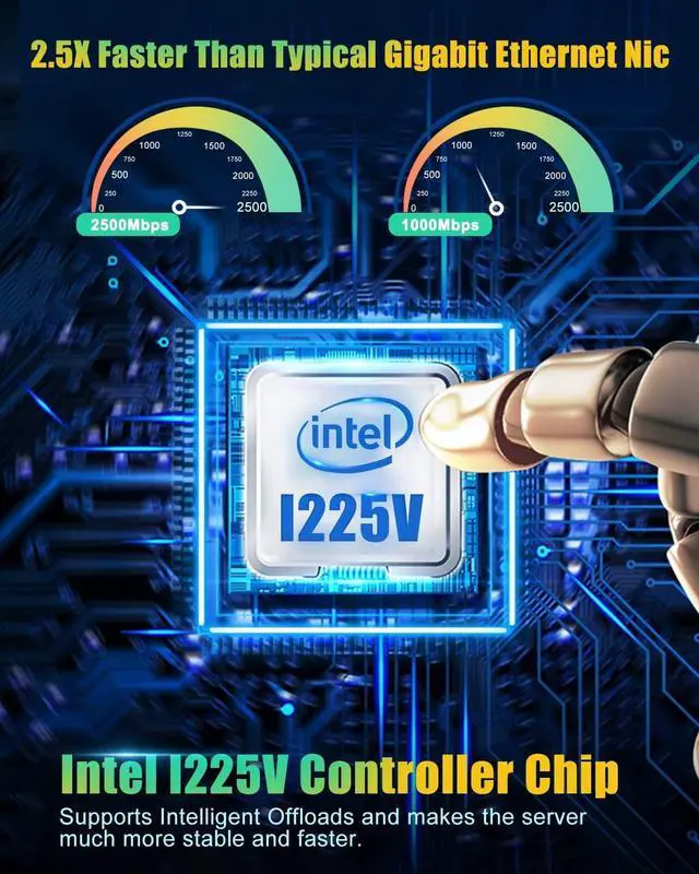 Alt view image 3 of 7 - 2.5GBase-T PCI Express Gigabit Network Card for Gaming, Streaming, 2.5G/1G/100Mbps PCIe Ethernet Network Adapter RJ45 LAN Controller for PC, Support Windows 10/11, Standard & Low-Profile Brackets