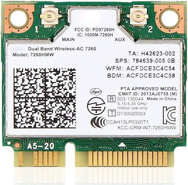 Alt view image 4 of 6 - 7260 Mini PCIE Wifi Card for PC Laptop Dual Band 2.4GHz/5GHz Wireless-AC 1200Mbps 7260HMW Network Adapter 802.11ac Wifi Bluetooth 4.0 Support Windows 7 8 10 (32/64-bit)
