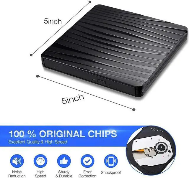Alt view image 4 of 7 - DVD Drive USB 3.0 External CD drive and Type-C interface, Slim Portable External DVD-R DVD / CD, Compatible with Win10 /8.1/7/XP/Vista/Linux,Laptop, Desktop,Mac (Color: Black) eokCXOY