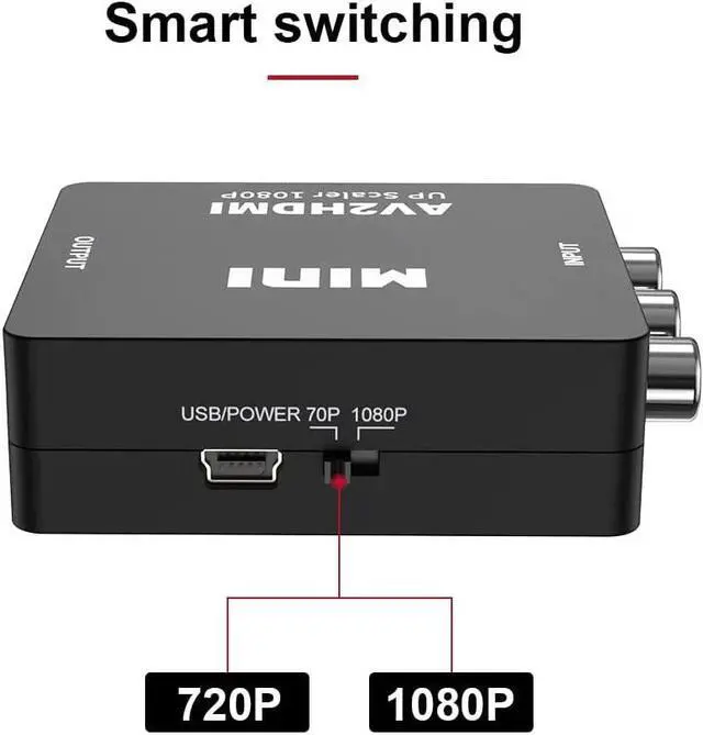 Alt view image 5 of 7 - RCA to HDMI Converter 1080P Mini CVBS to HDMI Composite Video Audio Converter AV to HDMI Converter Supports NTSC PC Laptop Xbox PS4 PS3 TV STB VHS VCR Camera DVD