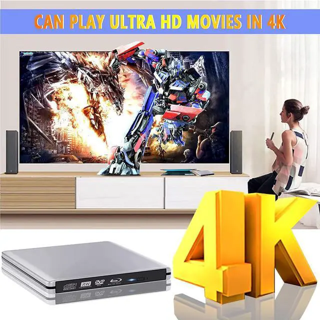 Alt view image 3 of 7 - External Blu-ray DVD Drive, USB 3.0 and Type-C Blu-ray CD DVD Burner 3D Slim Optical Blu-ray Disc DVD Drive, DVD/BD Player Read/Write Portable Blu Ray Drive Compatible with/Win7/Win8/Win10/ Mac OS