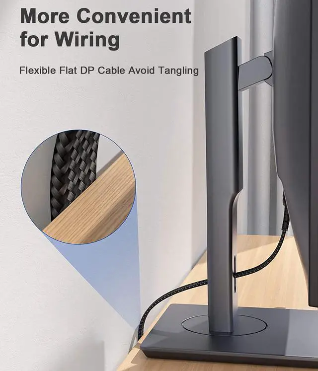Alt view image 3 of 7 - 8K DisplayPort Cable 1.4, 3.3Ft/1M DP Cable (8K@60Hz 4K@144Hz 2K@165HZ) High Speed Braided DisplayPort Cable Cord 32.4Gbps HDP, Compatible with Gaming Monitor Cable, Laptop PC TV