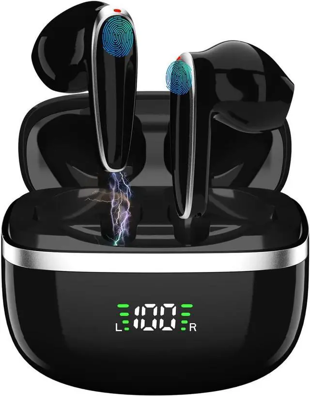 Main image of Ture Wireless Earbuds, Bluetooth Headphones in Ear with 4 Mic, 56H Playtime IPX5 Waterproof, Deep Bass Clear Call Noise Cancelling, HiFi Stereo Sound Earphones with Charging Case for Sports and Work