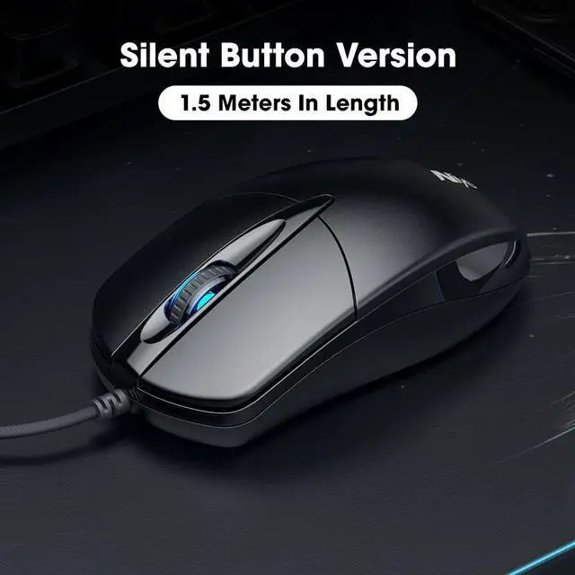 Alt view image 7 of 7 - USB Wired Mouse Gamer Computer Office Gaming Silent USB Mouses 1000 DPI Mice Ergonomic for Macbook Laptop PC Non Slip Mouse Gamer Compatible with PC/Laptop/Desktop (Black)