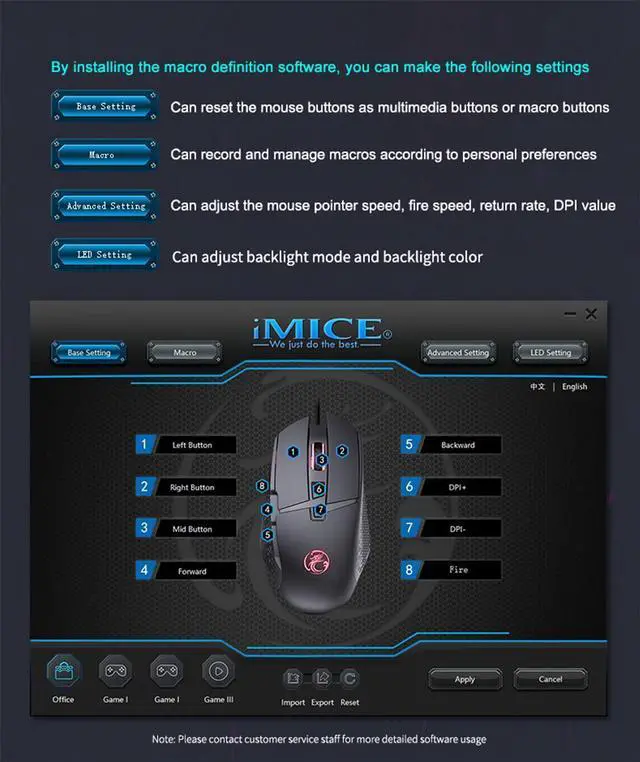 Alt view image 7 of 7 - Fire Key Design USB Wired Gaming Mouse, Gamer Mause 7200DPI Optical Mouse with 8 Buttons RGB Breathing light LED 4 Adjustable DPI levels 7200/4800/2400/1200dpi Gaming Mouse for Laptop PC