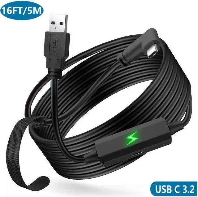 Main image of 16ft / 5M USB A to C Cable, VR Link Cable Compatible with O-culus Quest 2/Pro/Pico 4, Separate Charging Port, Transmission rate up to 5Gbps, USB 3.0 to USB C Cable Accessories for Gaming PC/Steam VR
