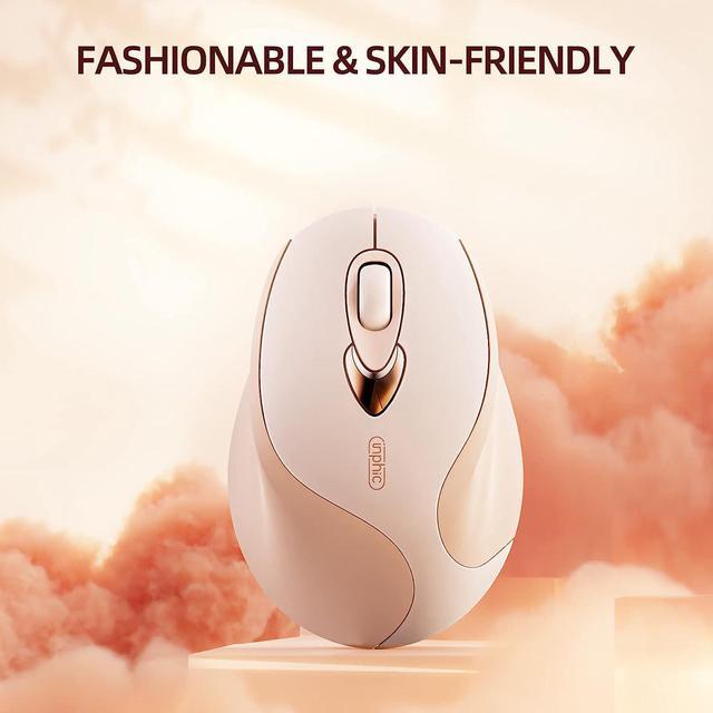 Alt view image 5 of 7 - RF Wireless Mouse (Pink), 2.4G RF USB Rechargeable Wireless Mice Silent Click, 3 Adjustable DPI [800/1200/1600 dpi] Cute Portable Ergonomic Computer Cordless Wireless Mouse for Laptop Mac MacBook