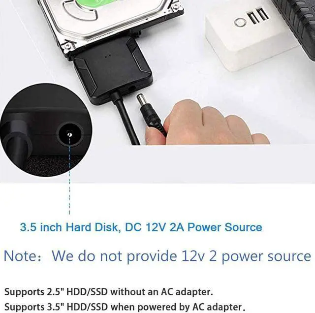 Alt view image 5 of 7 - USB 3.0 to SATA Adapter SATA to USB Cable SATA to USB 3.0 External Converter 5Gbps High Speed Plug and Play Cable USB 3.0 to SATA III Hard Driver Adapter Compatible for 2.5/3.5 Inch HDD SSD