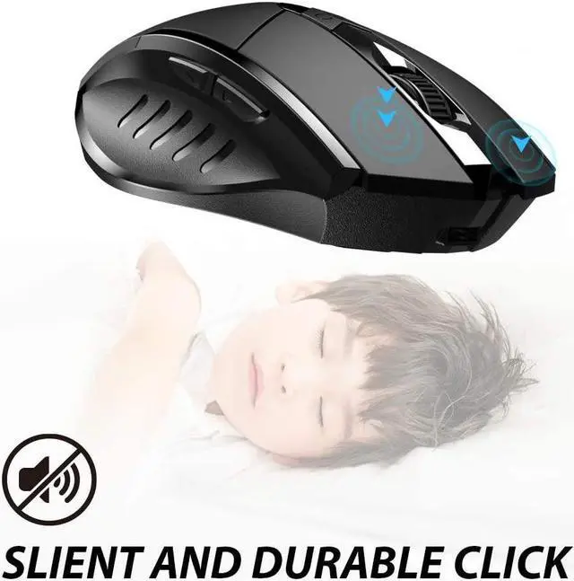 Alt view image 3 of 7 - Silent Bluetooth Mouse, Rechargeable Tri-Mode Bluetooth 5.0/3.0 and 2.4G Wireless Mouse 1600dpi Ergonomic Large laptop Mice for PC Computer MacBook, iPad OS