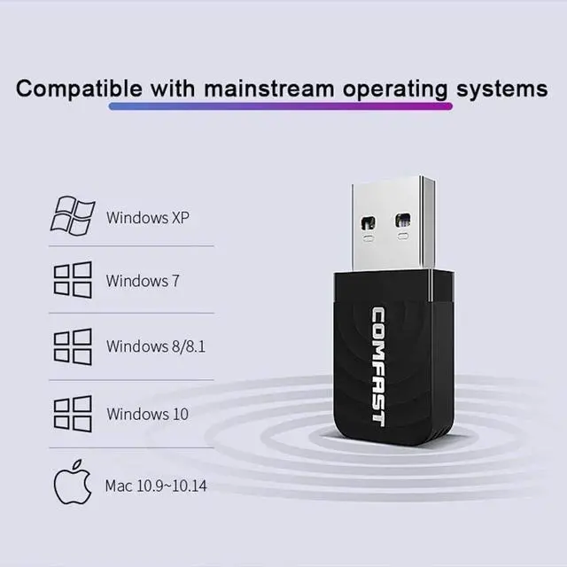 Alt view image 2 of 7 - USB Wi-Fi Dongle,1300Mbps USB WiFi Adapter for Desktop PC Laptop, WiFi Dongle Dual Band 2.4GHz/5.8GHz Wireless WiFi USB for PC Desktop Laptop, Support Windows XP/7/8/8.1/10 Mac 10.9-10.14