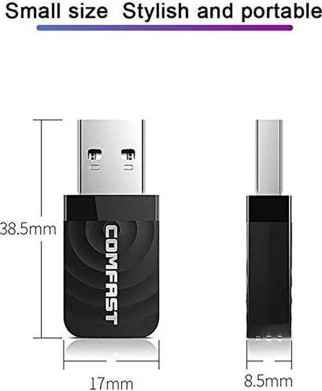 Alt view image 4 of 7 - USB Wi-Fi Dongle,1300Mbps USB WiFi Adapter for Desktop PC Laptop, WiFi Dongle Dual Band 2.4GHz/5.8GHz Wireless WiFi USB for PC Desktop Laptop, Support Windows XP/7/8/8.1/10 Mac 10.9-10.14