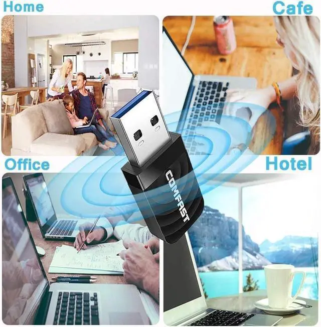 Alt view image 5 of 7 - USB Wi-Fi Dongle,1300Mbps USB WiFi Adapter for Desktop PC Laptop, WiFi Dongle Dual Band 2.4GHz/5.8GHz Wireless WiFi USB for PC Desktop Laptop, Support Windows XP/7/8/8.1/10 Mac 10.9-10.14