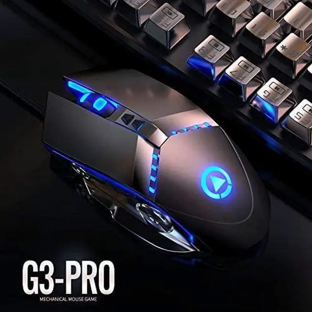Alt view image 6 of 7 - [New] Gaming Mouse USB Wired, RGB Backlit Silent Click Gamer Mouse, with 4 Adjustable DPI Up to 3200, Comfortable Grip Ergonomic Optical Gaming Mice for Laptop PC Gamer Computer Desktop (Black)