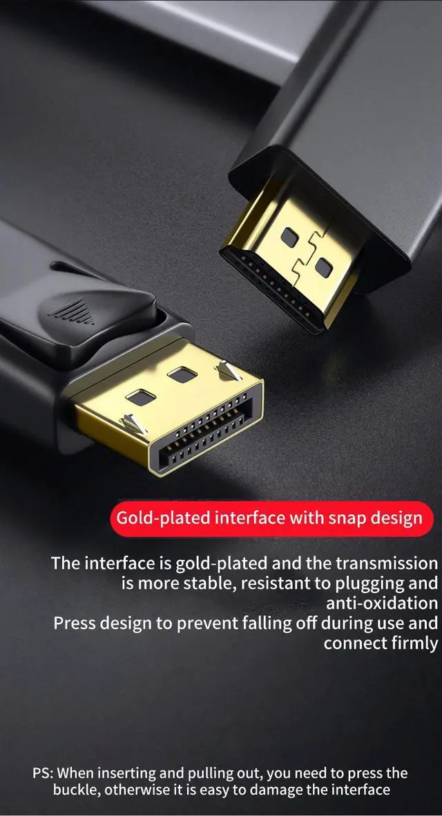 Alt view image 6 of 7 - [6ft] 4K@60Hz 1080P DP to HDMI HD Cable Converter Cable Adapter For Laptop PC TV Box Monitor Display Port DisplayPort to HDMI Video Cable