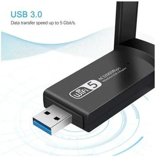 Alt view image 3 of 6 - Wifi Dongle, Wireless USB Wifi Adapter 1200Mbps Dual Band 2.4G/5G USB 3.0 Wifi Stick Mini Wireless Network Card for PC Desktop Laptop, Support Windows 10/8/7/Vista/XP/2000, Linux, Mac Os X 10