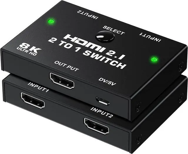 Main image of 8K HDMI Switcher - 2 Ports HDMI 2.1 Switcher 2 in 1 Out HDMI Switcher Support 8K @60Hz 4K @120Hz 3D HDR for PS5 PS4 Pro Xbox One X Blue-Ray HDTV Player