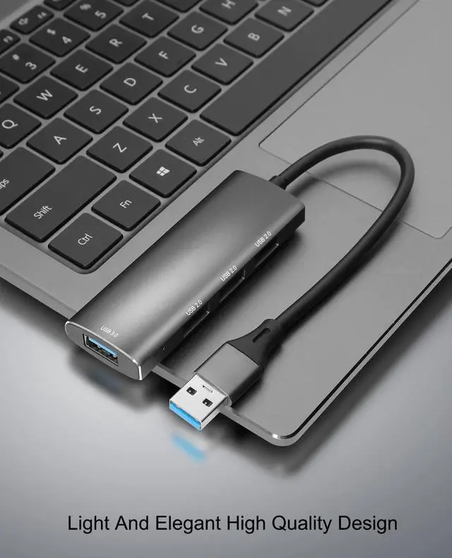 Alt view image 7 of 7 - USB Hub, 4 Port USB 3.0 Hub, with 3x USB 2.0 1x USB3.0, Ultra Slim Portable Data Hub Applicable for Laptop, Desktop PC, USB Flash Drives, Mobile HDD, Mouse, Keyboard, Printer