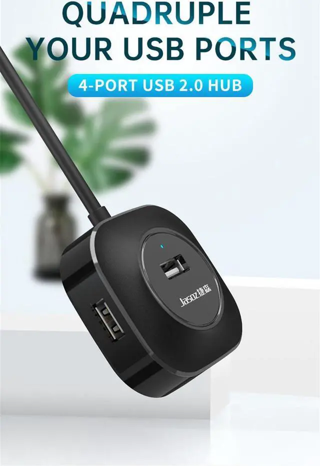 Alt view image 2 of 7 - 4-Port USB Hub Multi USB Port Expander, Fast Data Transfer USB2.0 Splitter for Laptop, Compatible with All USB Port Device, 30cm length cable