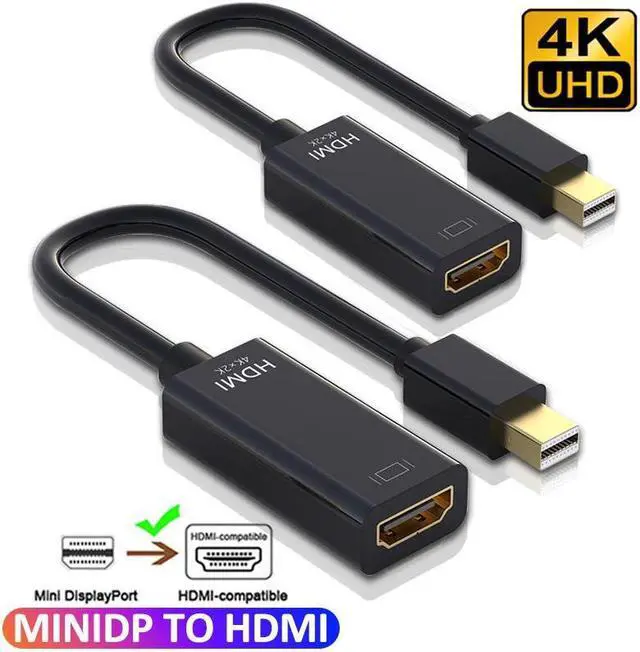 Main image of 2 Pack Mini DisplayPort to HDMI Adaptor, Mini DP(Thunderbolt Compatible) to HDMI 4Kx2K Converter Gold-Plated Cord for MacBook Pro, MacBook Air, Mac Mini, Microsoft Surface Pro 3/4