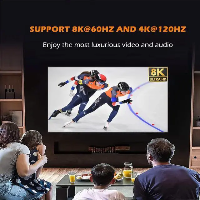Alt view image 6 of 7 - HDMI 2.1 Switch, 8K Bi-Directional HDMI Switcher Splitter Supports 8K@60Hz, 4K@120Hz, 1080P@240Hz Compatible with PS4/PS5 Projectors Monitor Blu-Ray Player Xbox etc