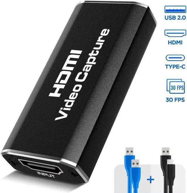 Main image of Capture Card 1080p 60fps, 4K HDMI to USB Video Game Capture Card with USB to USB/Type-C Cable, Video Audio Capture Card for Broadcast Live and Record with DSLR, Camcorder