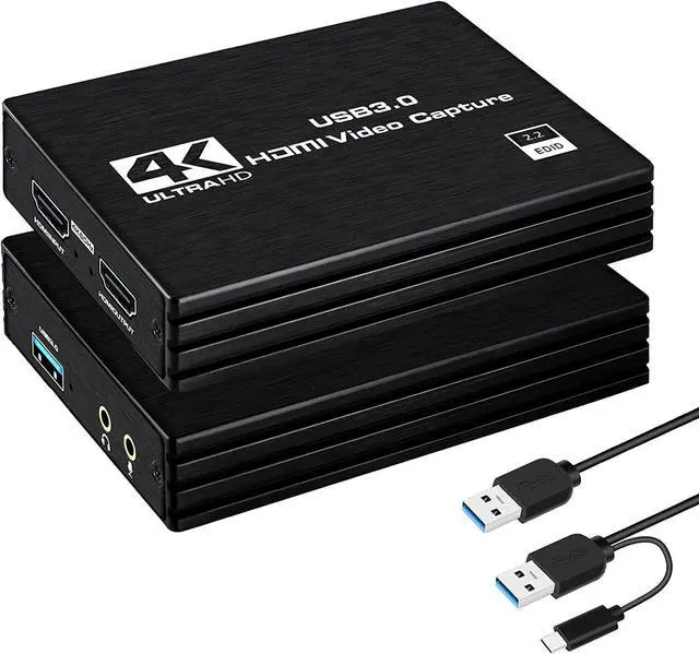 Main image of Capture Card USB 3.0, 4K HDMI Video Capture Device to USB/Type-C with Microphone & HDMI Loop-Out, Game Capture Card for Live Broadcasting Compatible with Nintendo Switch/ PS4/ OBS/ Camcorders