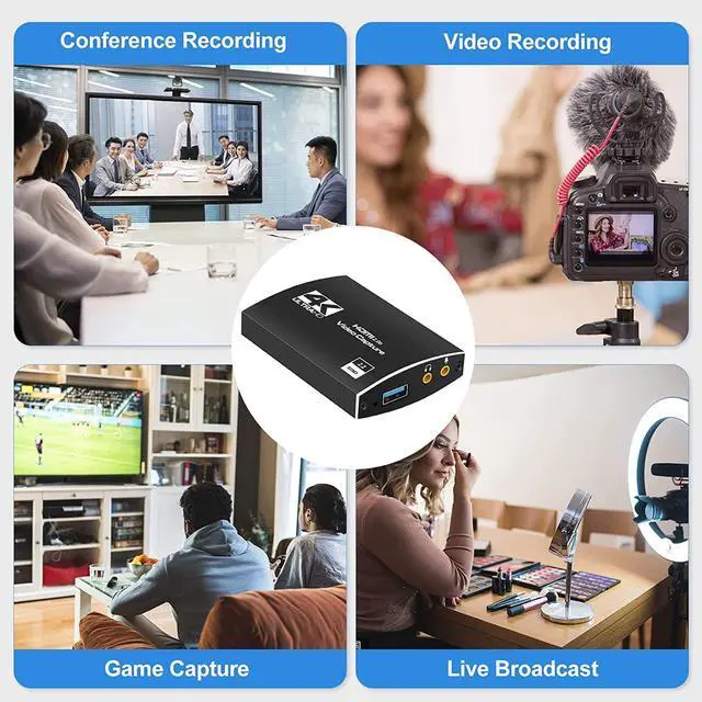 Alt view image 7 of 7 - Capture Card USB 3.0, 4K HDMI Video Capture Card to USB/Type-C with Microphone & HDMI Loop-Out, Capture Card 1080p 60fps for Streaming, Compatible with Nintendo Switch/Game Console/Phone