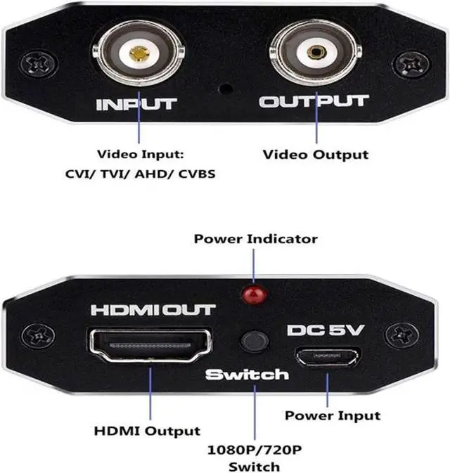 Alt view image 3 of 7 - TVI/CVI/AHD to HDMI Converter, Full HD 4K 720P/ 1080P/ 3MP/ 4MP/ 5MP/ 8MP BNC to HDMI Video Adapter for Monitor HDTV DVRs eokCXOY