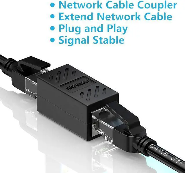 Alt view image 2 of 7 - (5Pack, Black) RJ45 Coupler Female to Female Ethernet Coupler in-Line Coupler for Cat7 Cat6 Cat5 Cat5e Ethernet Cable Extender Adapter