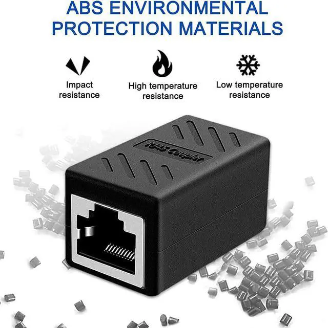 Alt view image 5 of 7 - (5Pack, Black) RJ45 Coupler Female to Female Ethernet Coupler in-Line Coupler for Cat7 Cat6 Cat5 Cat5e Ethernet Cable Extender Adapter