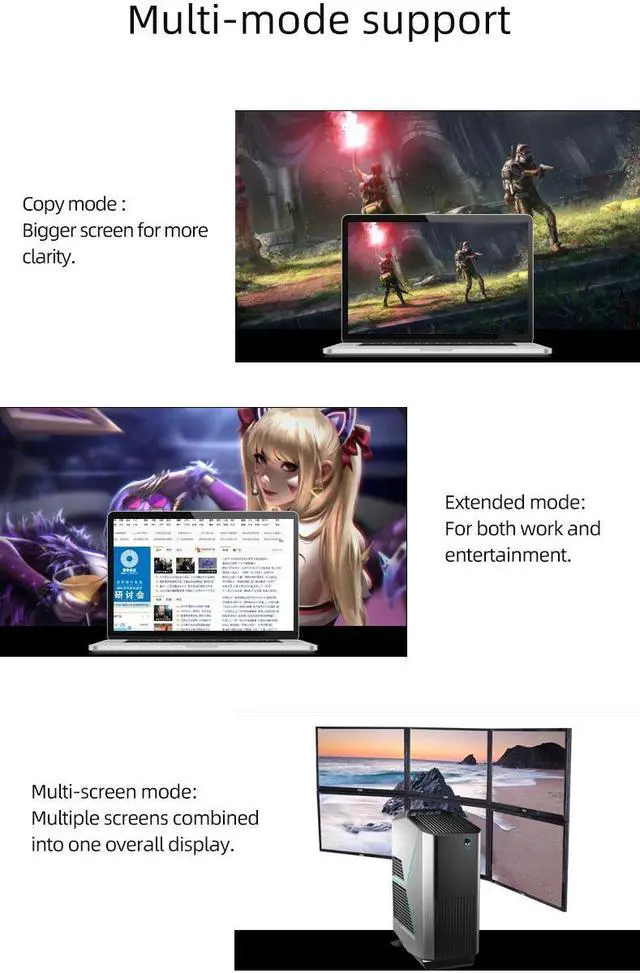 Alt view image 7 of 7 - 8K DisplayPort to HDMI Cable 3.3ft, Uni-Directional DP 1.4 to HDMI 2.1 Cable (32.4Gbps, 8K@30Hz, 4K@120Hz), Compatible for Lenovo ASUS Dell HP Insignia Samsung