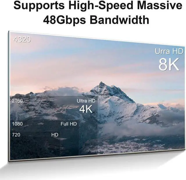 Alt view image 7 of 7 - 8K DisplayPort to HDMI-compatible Adapter Coupler 8K@30Hz 4K@120Hz DP1.4 to HDMI2.1 Male to Female Cable Extension Extender Black