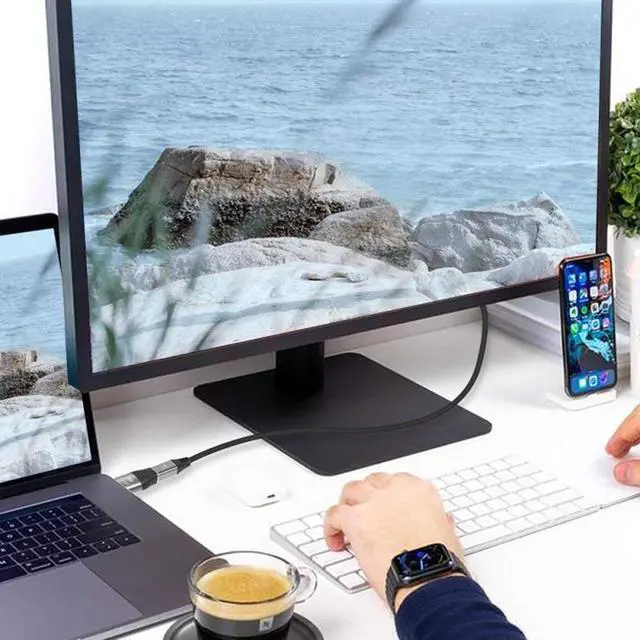Alt view image 7 of 7 - 2-Pack Mini DP to DisplayPort 8K Cable 8K(7680x4320)@60Hz 4K@144Hz DisplayPort 1.4 Bi-Directional Transmission DisplayPort to Mini DisplayPort 8K Cable, mini dp female to dp male 8k Connector