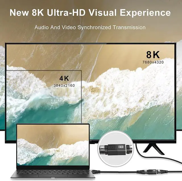 Alt view image 7 of 7 - HDMI Coupler Female to Female, 2 Pack 8K HDMI Adapter, HDMI Connector 3D, HDMI 2.1 Extender Compatible with HDTV Roku TV Stick Chromecast Nintendo Switch Xbox One Playstation PS4 Laptop PC