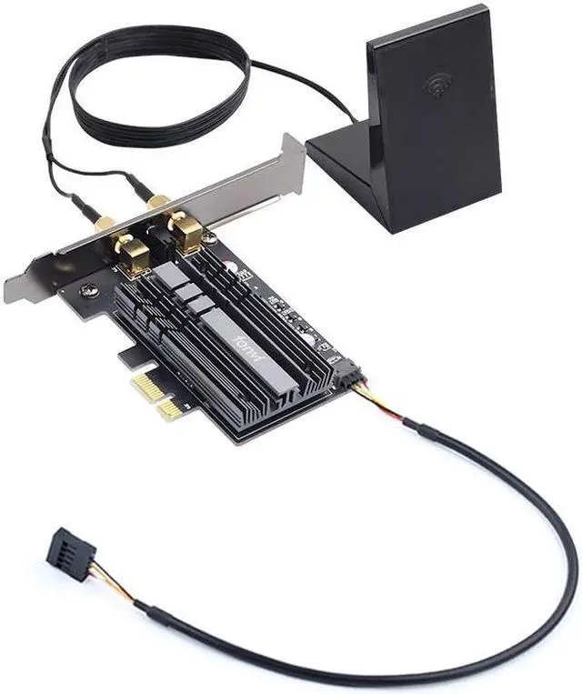 Alt view image 3 of 7 - AX3000T WiFi 6 Desktop PCIe WiFi Card Intel AX200 wifi 6 AX200NGW Chipset 2.4G/5GHz 802.11AC/AX 3000Mbps wifi Bluetooth 5.1 Wireless Adapter for Windows 10 64bit support MU-MIMO Ultra-Low Latency