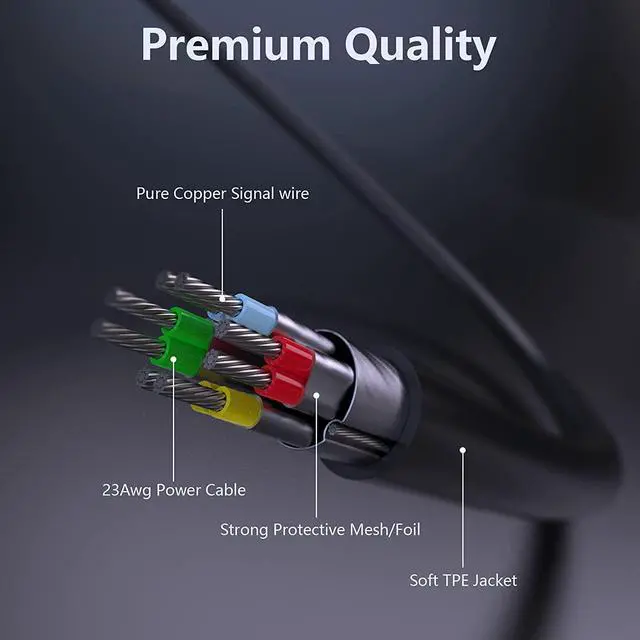 Alt view image 3 of 7 - Oculus Quest 2 VR Link Cable, 16FT/5M VR Headset Cable for Oculus Quest 2/Quest 1, 90 Degree 3.2 gen USB C to A High Speed Data Transfer& Fast Charging Cable for Oculus Quest Headset to a Gaming PC