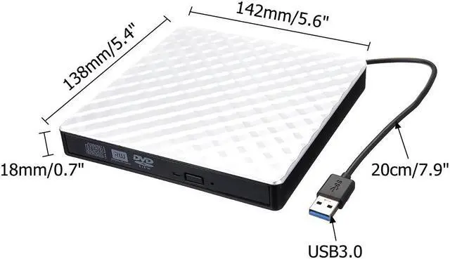 Alt view image 6 of 7 - External USB 3.0 DVD RW CD Writer Slim Carbon Grain Drive Burner Reader Player For PC Laptop Optical Drive