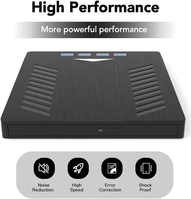 Alt view image 5 of 7 - [7 in 1] Multifunctional External CD DVD Drive, USB 3.0 Type-C CD DVD +/-RW Optical Drive CD Burner, Ultra-Slim Drive with 4 USB Ports and SD/TF Card Slots, Compatible with Linux Windows MacOS