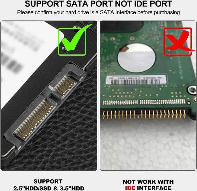 Alt view image 5 of 7 - SATA III to USB 3.0 Adapter with 12 Power Adapter, External Hard Drive Converter Cable Adapter for 2.5 3.5 Inch HDD SSD SATA III Support UASP Compatible for S-ea-gate W-D Hitachi To-sh-iba etc..