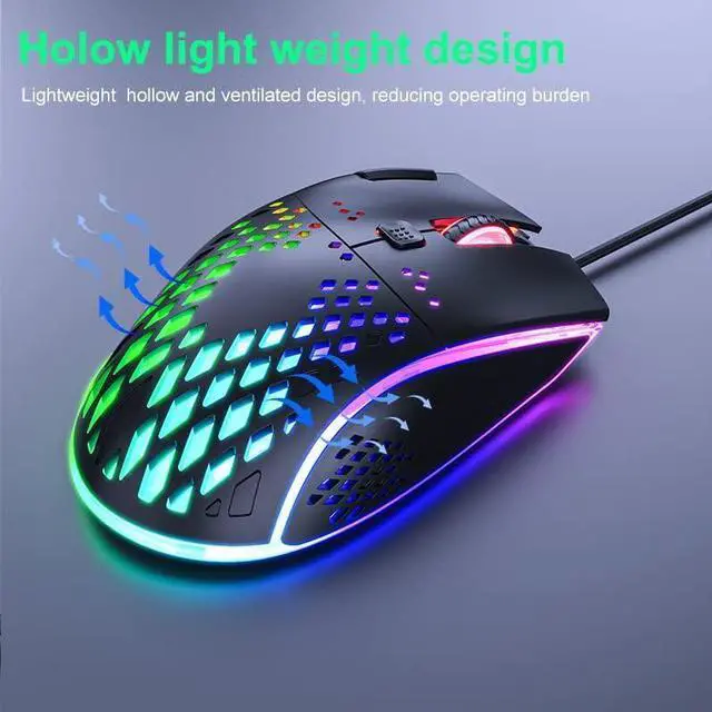 Alt view image 2 of 7 - USB Wired Gaming Mouse, 7 Buttons Gaming Mice, RGB Backlight and 6 Adjustable DPI (1200/1600/2400/3200/4800/7200dpi), Ergonomic and Lightweight USB Computer Mouse with High Precision Sensor