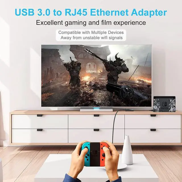 Alt view image 7 of 7 - Super Speed USB 3.0 to RJ45 10/100/1000Mbps Gigabit Ethernet Network Adapter for PC or Laptop Windows 10, 8, 7, XP, Vista, Mac OS, Linux (Black) (USB 3.0 to RJ45 Ethernet Adapter)