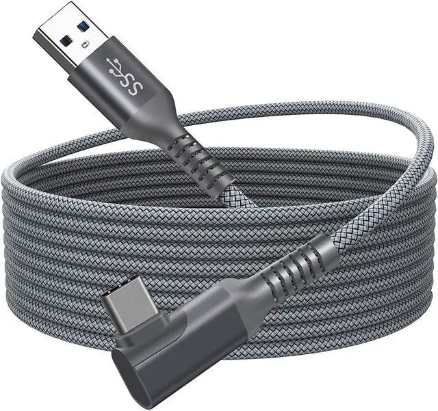 Main image of VR Link Cable 16FT/5M Compatible for Oculus Quest 2, USB 3.0 to USB Type C High Speed Data Transfer & Fast Charging USB C Cable Compatible for VR Headset Quest Headset and Gaming PC (16feet, Gray)