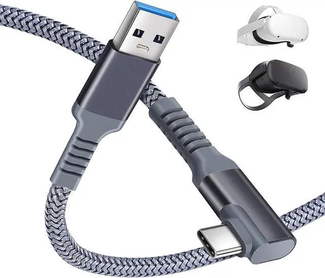 Main image of Oculus Link Cable 19ft/6M, 90 Degree Link Cable with 5Gbps Data Transfer and up to 3A Fast Charging, USB A to USB C Link Cable for Oculus Quest and Quest 2 VR Headset and Gaming PC (19FT/6M)