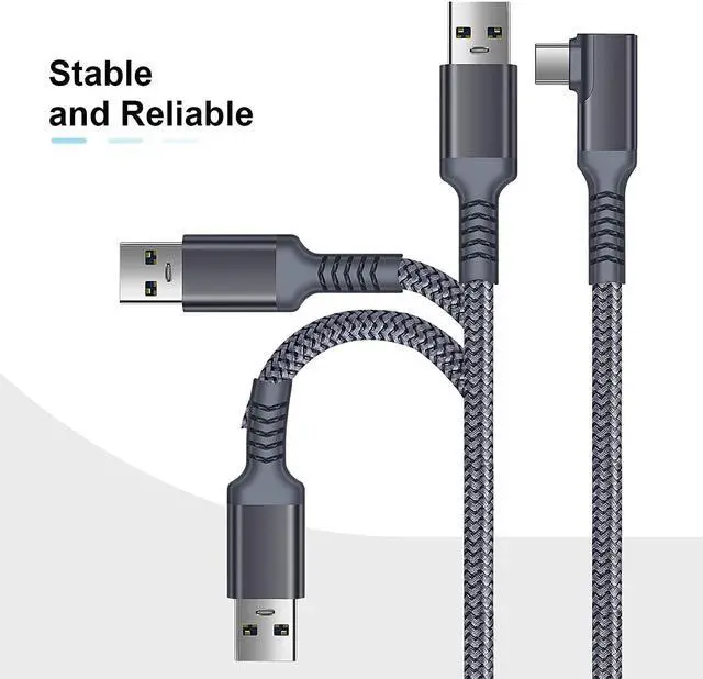 Alt view image 5 of 7 - Oculus Link Cable 19ft/6M, 90 Degree Link Cable with 5Gbps Data Transfer and up to 3A Fast Charging, USB A to USB C Link Cable for Oculus Quest and Quest 2 VR Headset and Gaming PC (19FT/6M)