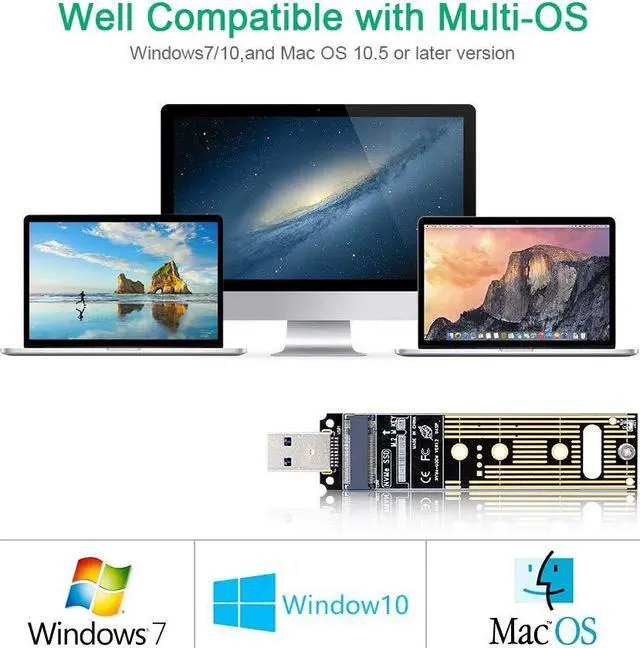Alt view image 6 of 7 - M.2 NVME USB 3.1 Adapter M-Key M.2 NGFF NVME to USB Card High Performance 10 Gbps USB 3.1 Gen 2 Bridge Chip Support 2230 2242 2260 2280 Size SSD