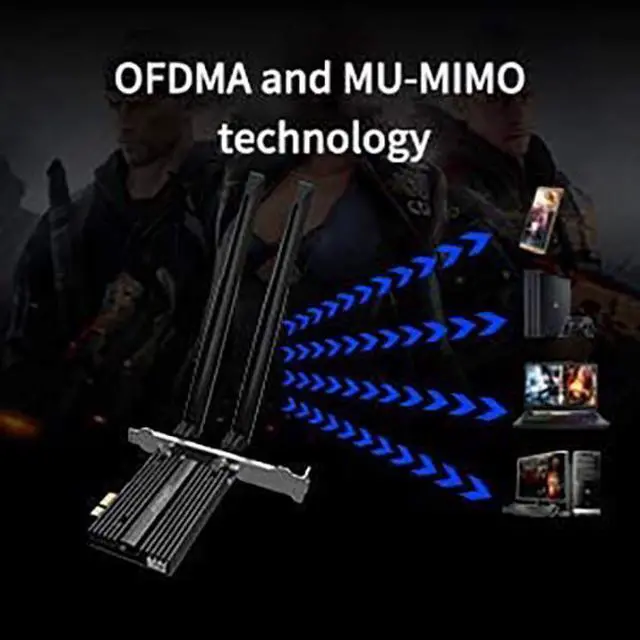 Alt view image 5 of 7 - AX200 WiFi 6 Card PCIe 3000Mbps for PC, Wireless Adapter with Bluetooth 5.0 Dongle 802.11AX WiFi Adapter Express Network Dual Band 5dBi High Rotating Antenna (ONLY Support Desktop for Win10 64bit)