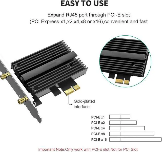 Alt view image 6 of 7 - AX200 WiFi 6 Card PCIe 3000Mbps for PC, Wireless Adapter with Bluetooth 5.0 Dongle 802.11AX WiFi Adapter Express Network Dual Band 5dBi High Rotating Antenna (ONLY Support Desktop for Win10 64bit)