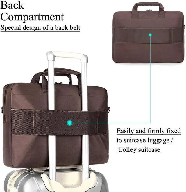 Alt view image 5 of 7 - 15.6 Inch Notebook Case, Water Resistant Nylon Laptop Bag Cover Sleeve Briefcase Handbag Shoulder Bag with Back Blet For 15-15.6 Inch Apple Macbook, Notebook, Laptop, Tablet PC, Ultrabook