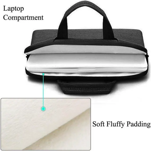 Alt view image 5 of 7 - 15, 15.6-Inch Waterproof Laptop Carrying Case Bag with Handle and Accessory Bag for Apple Macbook, Chromebook, Acer, Asus, Dell, Lenovo, HP, Samsung, Sony, Toshiba