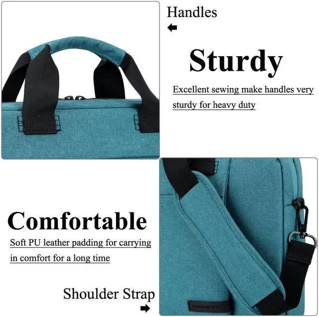 Alt view image 7 of 7 - BW224 Laptop Bag 13.3 Inch, Stylish Fabric Laptop Messenger Shoulder Bag Case Briefcase for 13 - 13.3 Inch Laptop / Notebook / MacBook / Ultrabook / Chromebook Computers (Blue)